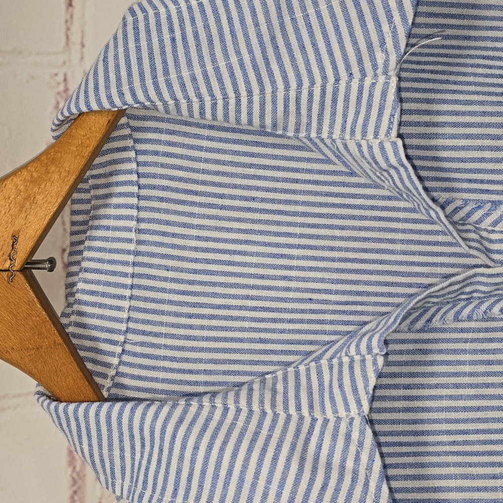 Blue and White Striped Layered Dress Womens Size L - Picture 2 of 10